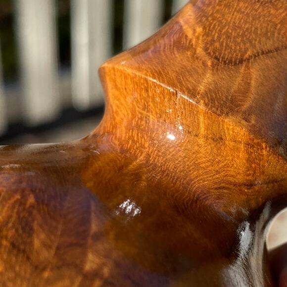 Vintage Hand Turned Wood Single Bud Vase Oregon Myrtlewood with Glass Insert GUC - Picture 6 of 10